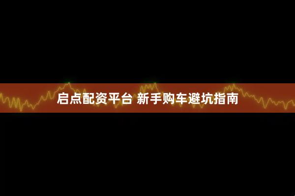 启点配资平台 新手购车避坑指南